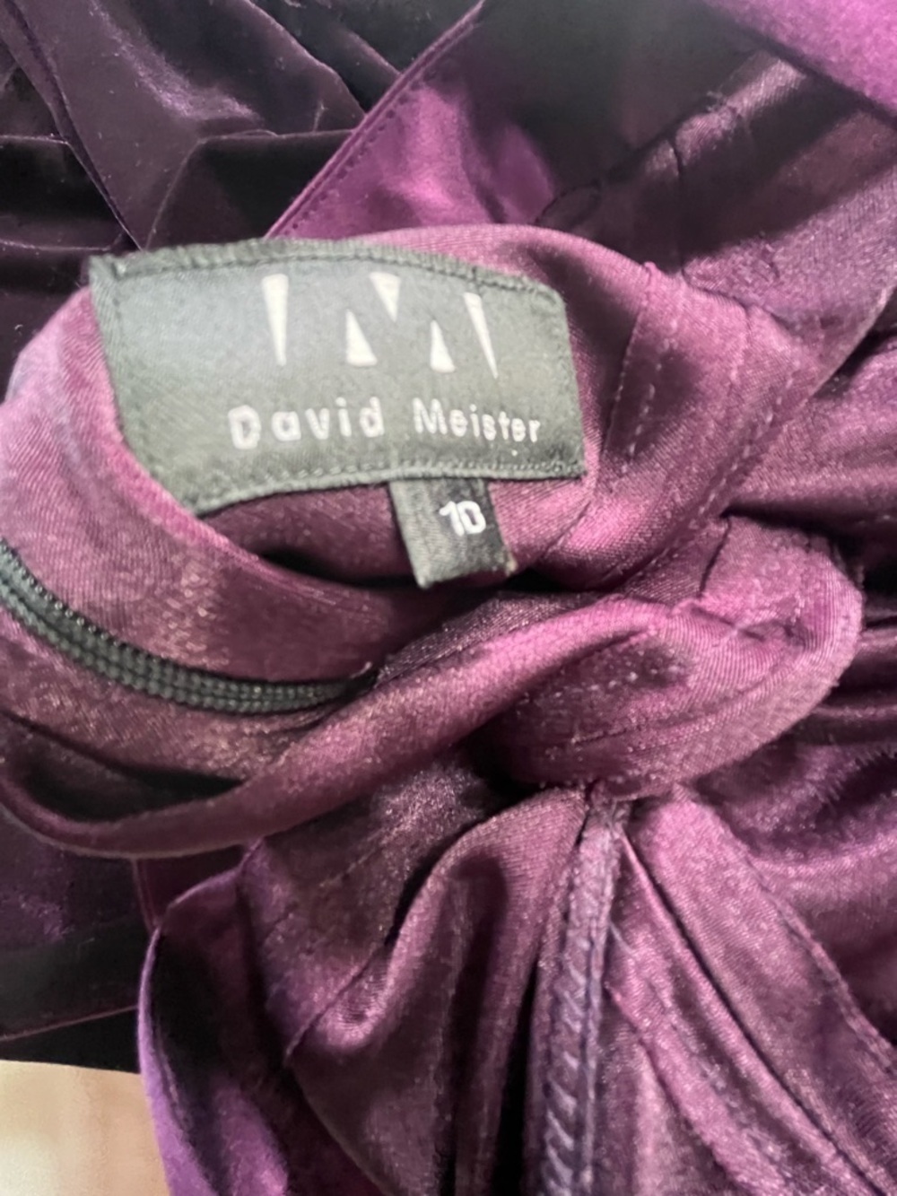 David Meister Plum Velvet Maxi Slip Dress - Picture 7 of 7